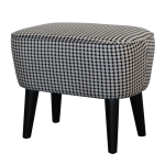Georgia Foot Stool with Monochrome Dot Velvet Upholstery