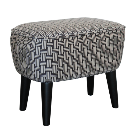 Georgia Foot Stool upholstered in Monochrome Collection Weave