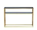 Gianna Gold console table with shelf and glass top