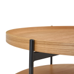 Giorgio Coffee Table with Round Oak Veneer Top and Shelf