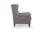 Side view of Bliss chair in houndstooth velvet upholstery