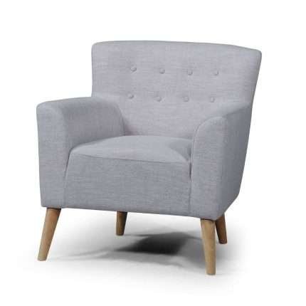 Jett Chair featuring Fiesta Silver fabric with timber legs