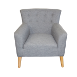 Jett Chair in Fiesta Slate with timber legs, front view