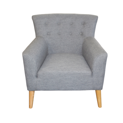 Jett Chair in Fiesta Slate with timber legs, front view