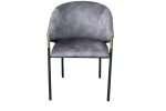 Light grey Manhattan chair with black legs and gold accents