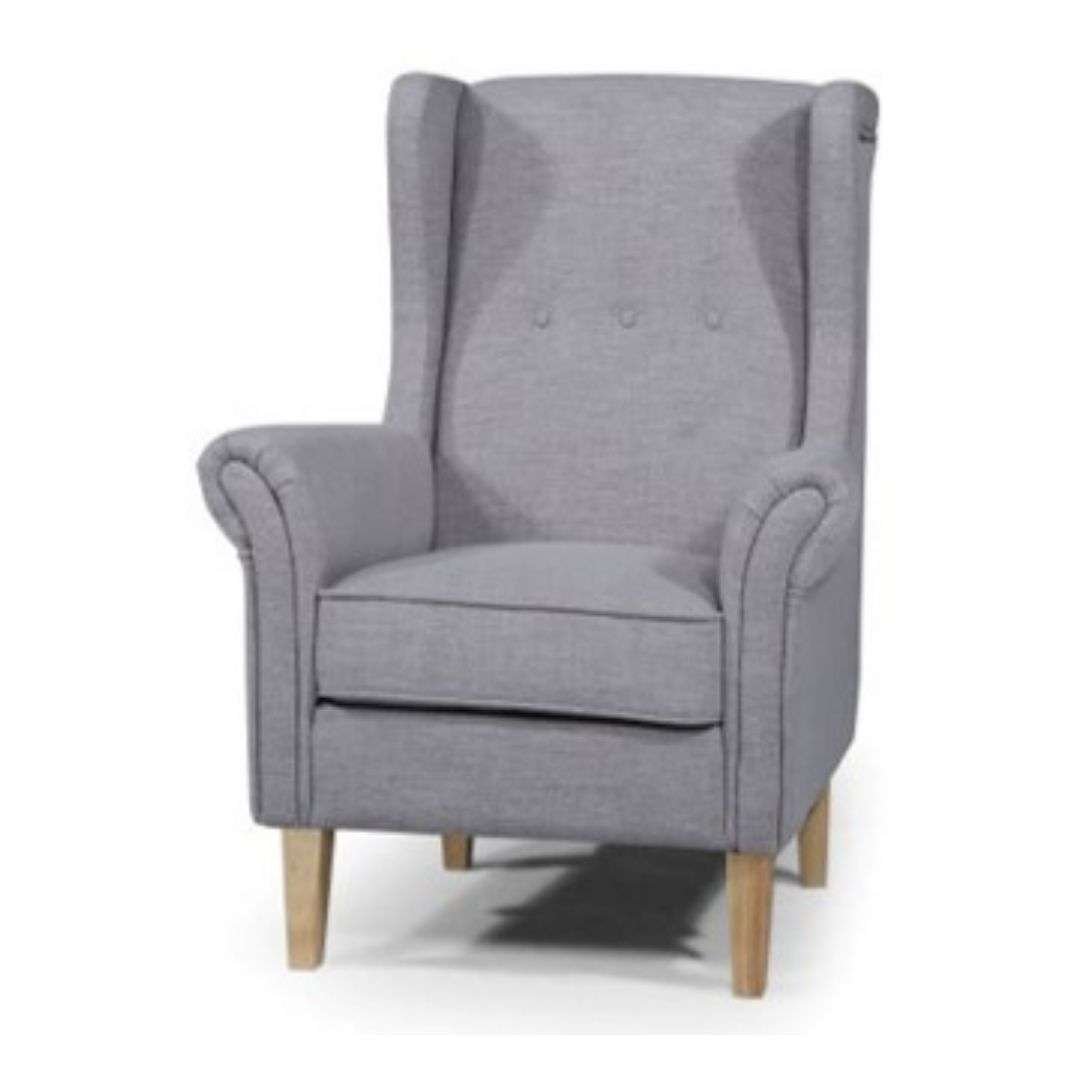 Lisetta Chair in Fiesta Silver Lisetta Chair with Fiesta Silver upholstery and timber legs