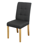 Stylish Lodge Dining Chair in Black Upholstery and Beech Legs