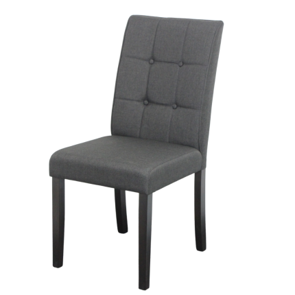 Lodge Dining Chair with black upholstery and espresso legs
