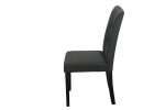 Side view of Lodge Dining Chair in Black with Espresso legs