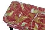 Louis foot stool with bird chinoiserie red and gold print