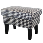 Houndstooth velvet Louis Foot Stool from Monochrome Collection