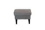 Black and white houndstooth velvet Louis foot stool