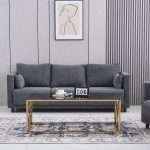 Luna Gold Coffee Table with glass top in stylish living room decor