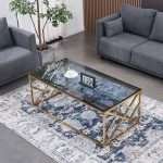 Luna Gold Coffee Table with glass top in stylish setting
