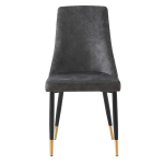 Elegant Maddison Chair in charcoal velvet with gold-tipped legs