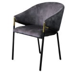 Manhattan Chair in Charcoal with velvet and gold accents