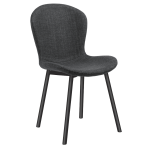 Maya Chair #19 in charcoal fabric with black steel legs