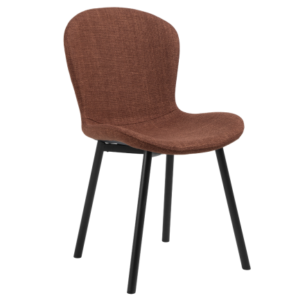 Maya Chair #44 in russet fabric with black legs