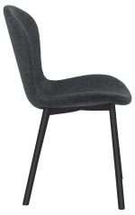 Maya chair #19 with charcoal fabric and black steel legs
