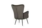 Mia Chair in Pine velvet with flexi back, black steel legs