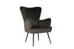 Mia Chair in Pine velvet with flexi back and black legs