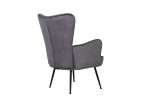 Mia Chair in Seal Velvet with Flexi Back and Steel Legs