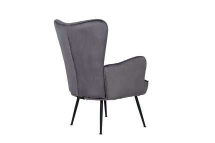 Mia Chair in Seal Velvet with Flexi Back and Steel Legs