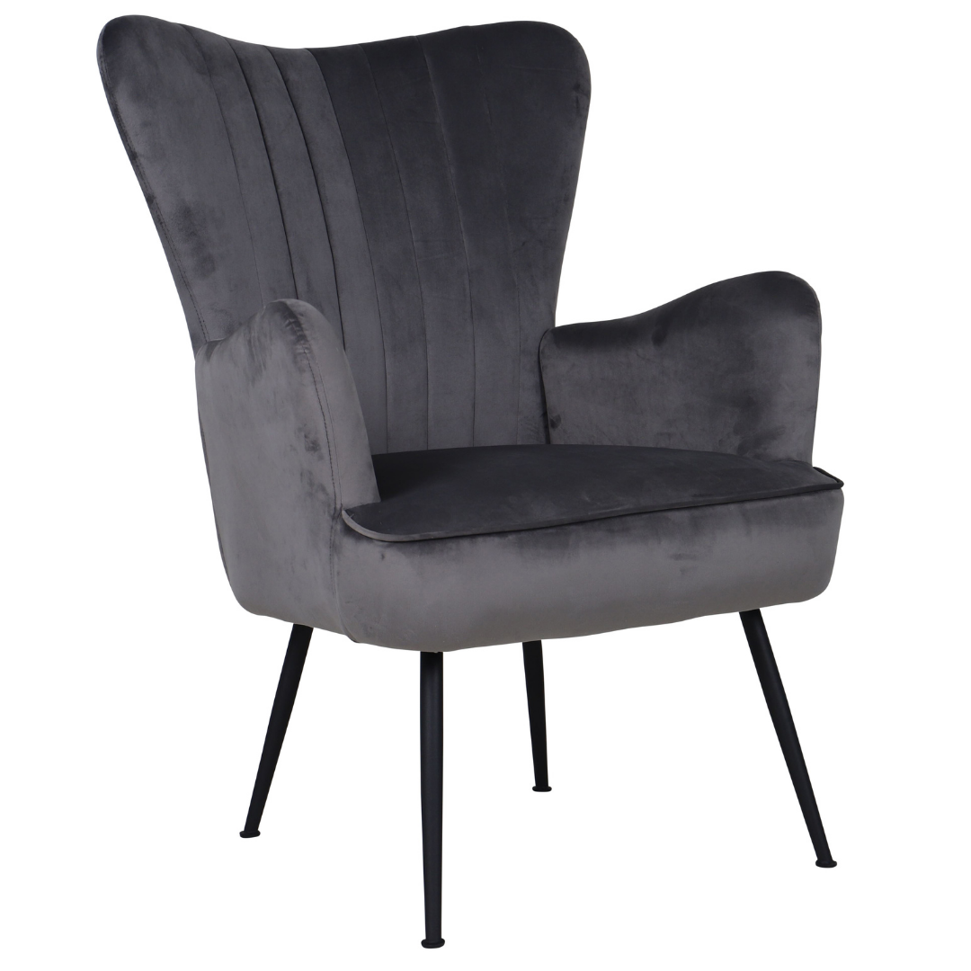 Mia Chair in Seal Velvet with Flexi Back Mia Chair in Seal velvet with flexi back and black legs