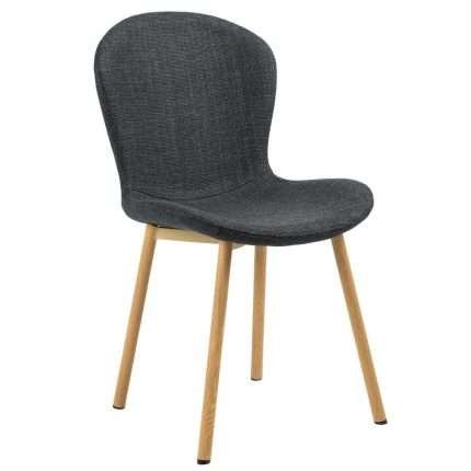 Maya Chair #19 in charcoal fabric with oak legs for home or office