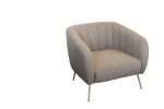 Stylish Monet accent chair with mink upholstery and bronze legs