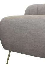 Monet Accent Chair with mink fabric and bronze legs