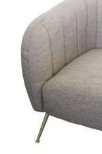 Closeup of Monet Accent Chair in Fiesta Mink with bronze legs