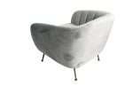 Monet Accent Chair in soft grey velvet with bronze legs