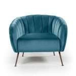 Monet Accent Chair with Turquoise Velvet and Bronze Legs