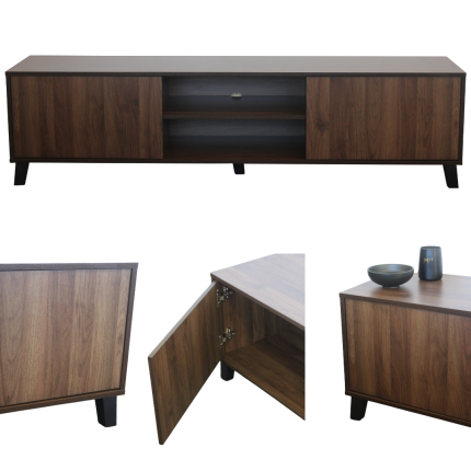 Montauk Entertainment Unit with coastal charm in brown timber