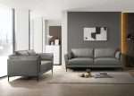 Montgomery 3 Seater Sofa in anthracite leather in a modern living room