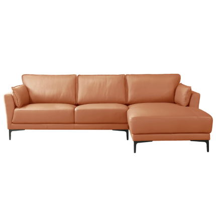 Montgomery L-Shape Sofa in Uruguay Tan leather with chaise