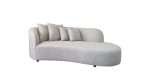 Mowbray chaise lounge in luxurious Domus Steel fabric