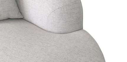 Close-up of Mowbray Chaise with Domus Steel fabric, elegant sofa