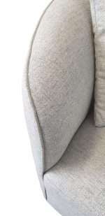 Close-up view of Mowbray Chaise in Domus Steel fabric