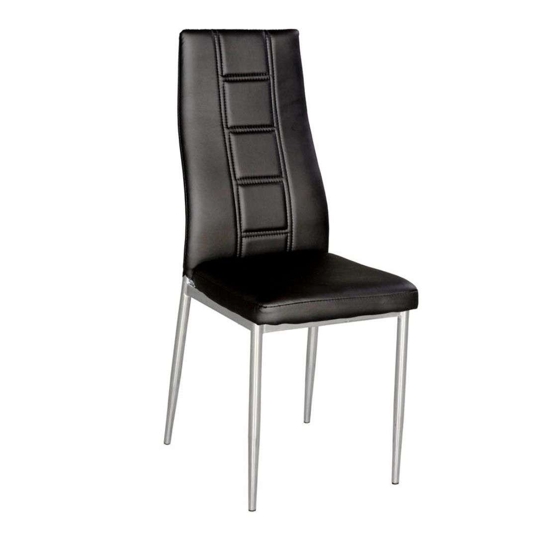 Narellan Black Dining Chair Narellan dining chair in black with chrome legs and faux leather