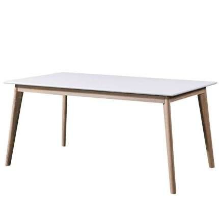 Oslo Dining Table in white and natural finish, square design