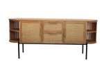 Otis 2 Door 2 Drawer Buffet with rattan insert and oak design