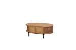 Otis 2 Door Coffee Table with rattan insert, oak finish