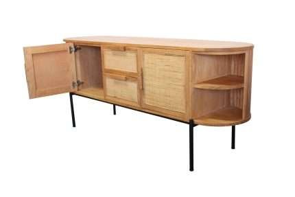 Otis 2 Door 2 Drawer Buffet with rattan insert and shelves