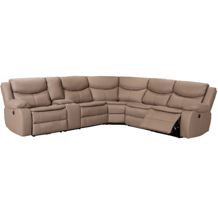 Brown Otto Power Motion 6 piece corner sofa set with recliners