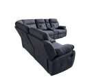 Oxley Corner Recliner Set in Charcoal with manual recliners and cup holders