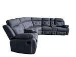 Oxley Corner Recliner Set in Charcoal with cup holders.