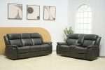 Paragon 3 Seater Recliner Sofa in Black Charcoal Faux Leather