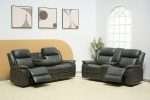 Paragon 3 Seater Recliner Sofa in Black Charcoal Faux Leather
